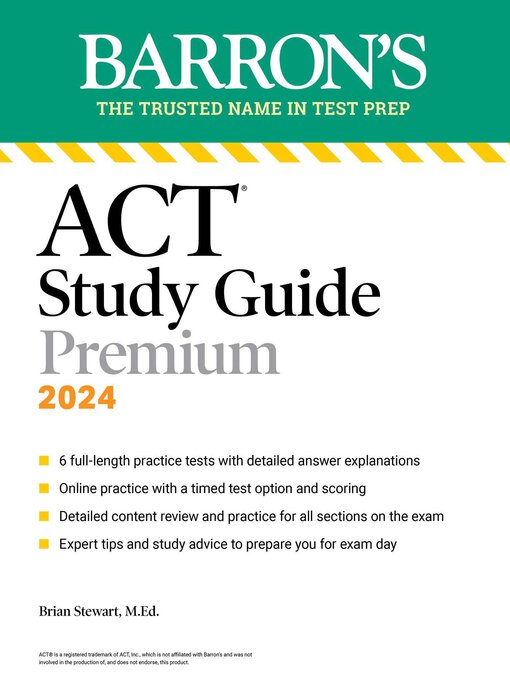 Title details for ACT Study Guide Premium, 2024 by Barron's Educational Series - Available